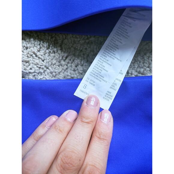 Fabletics Athletic SET Graphic Trinity Sports Bra & Biker Shorts Purple Indigo S - Picture 14 of 14